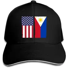 Мужская и Женская Бейсболка с флагом Филиппин и флагом США в стиле ретро