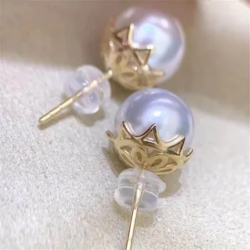 

Real Solid 925 Sterling Silver Pearl Stud Earrings Accessories Findings DIY Jewelry Ear Hook Blank Empty Support