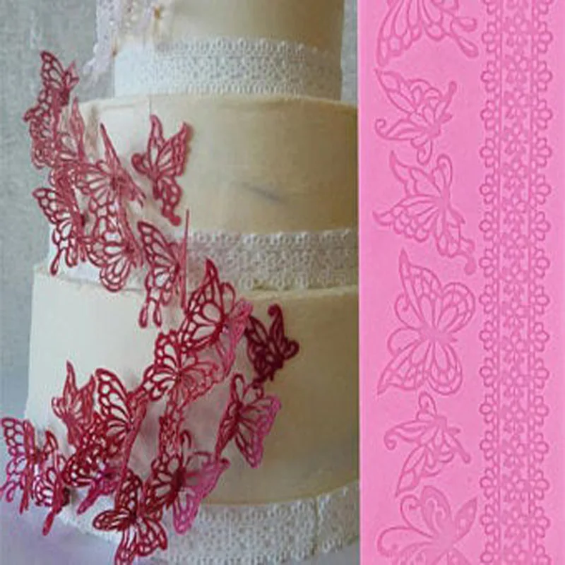 

Lace Jewellery Wedding Cake Silicone Beautiful Lace Fondant Mold Mousse Sugar Craft Icing Mat Pad Pastry Baking Pad Tool