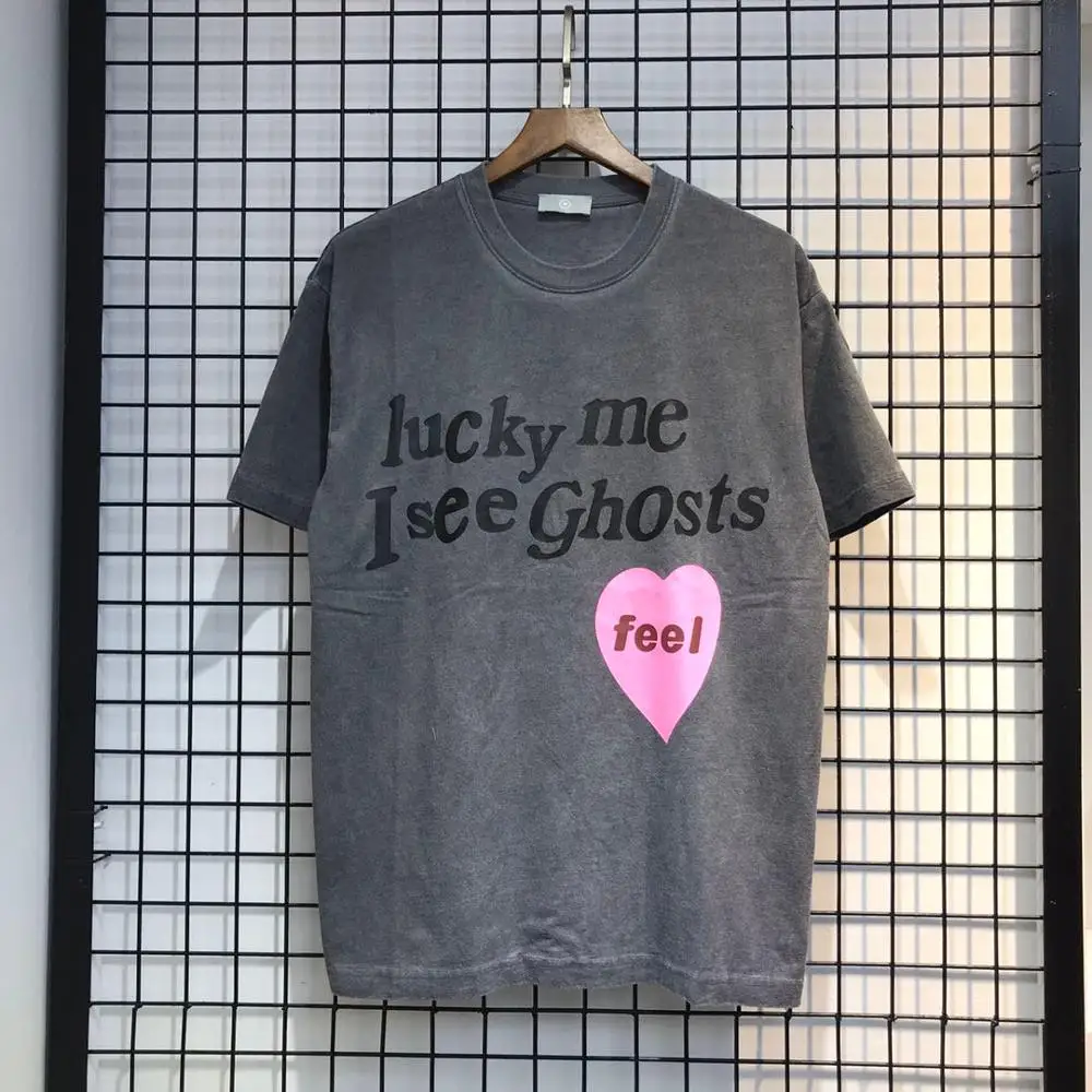 Мужские и женские футболки Lucky me i see ghost Feel футболка Kanye West Kids camp flog 2008 винтажные