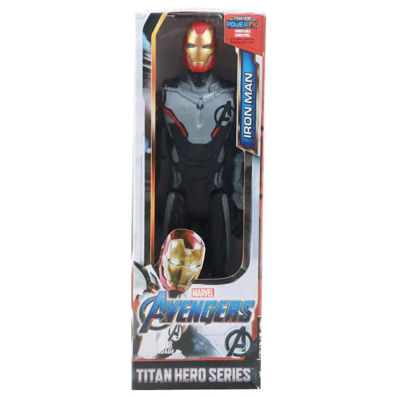 Iron Man with box 30 см Marvel the Avengers 4 игрушки Муравей человек Hawkeye Военная машина танос Капитан Америка Железный человек фигурка для детей Рождество - Цвет: Iron Man with box
