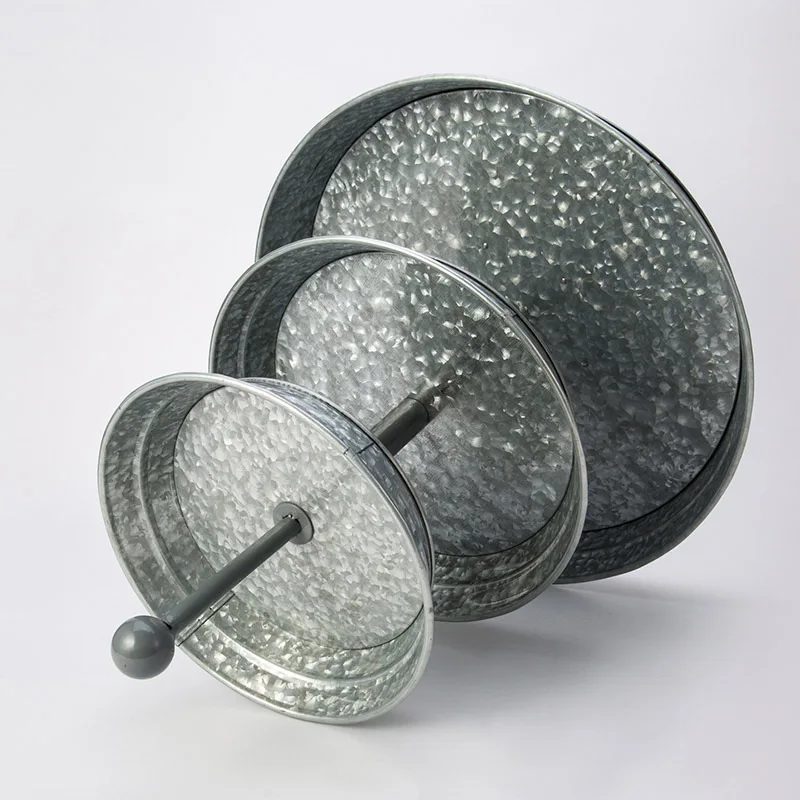 3 Tier Cake Stand Galvanized Metal Serving Tray Plant Dessert Cupcake Fruit Tiered Platter Vintage Decor for Home Party Kitchen