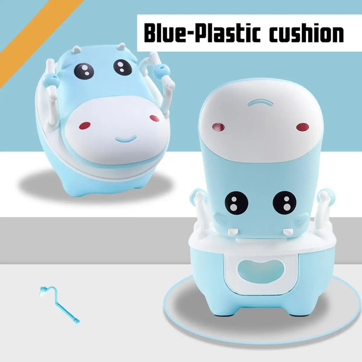 blue Plastic Портативный Детский горшок, милый горшок для унитаза, для детей, 3 типа, подушка, горшок для обучения, Детский горшок, детский унитаз, горшок для унитаза - Цвет: blue Plastic