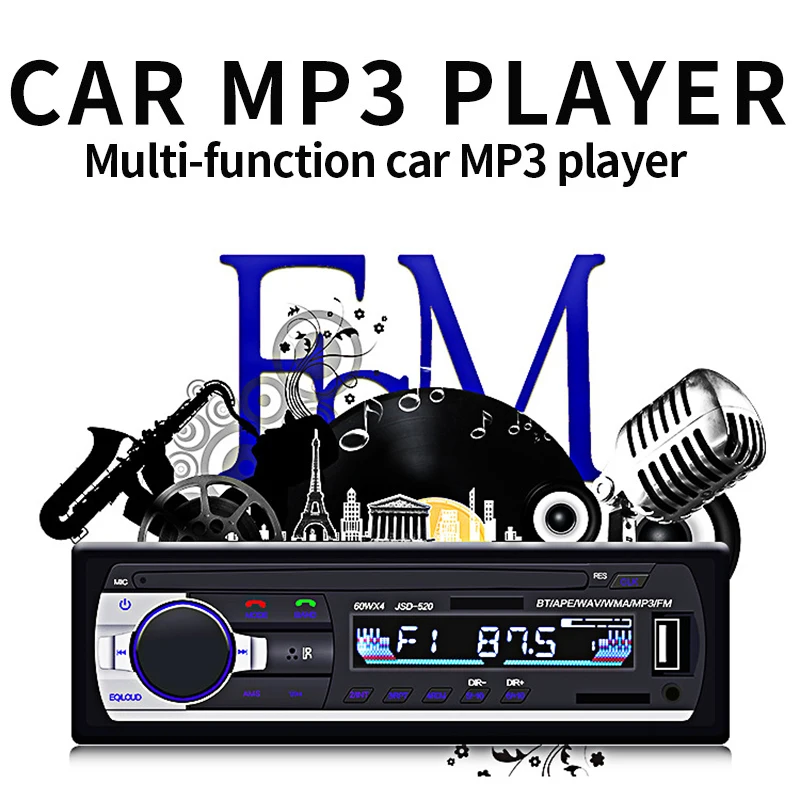 

ISO 12V Bluetooth Car Stereo In-dash 1 Din FM Aux Input Support Mp3/MP4 USB MMC WMA AUX IN TF Car Radio Player dfdf