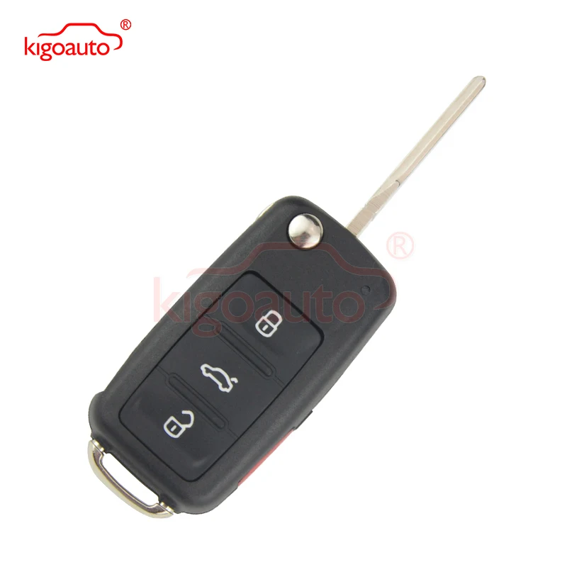 Kigoauto 5K0837202R 315Mhz 3 Button With Panic HU66 Blade Remote Key NBG010180T For VW Beetle Passat Jetta Tiguan 2014