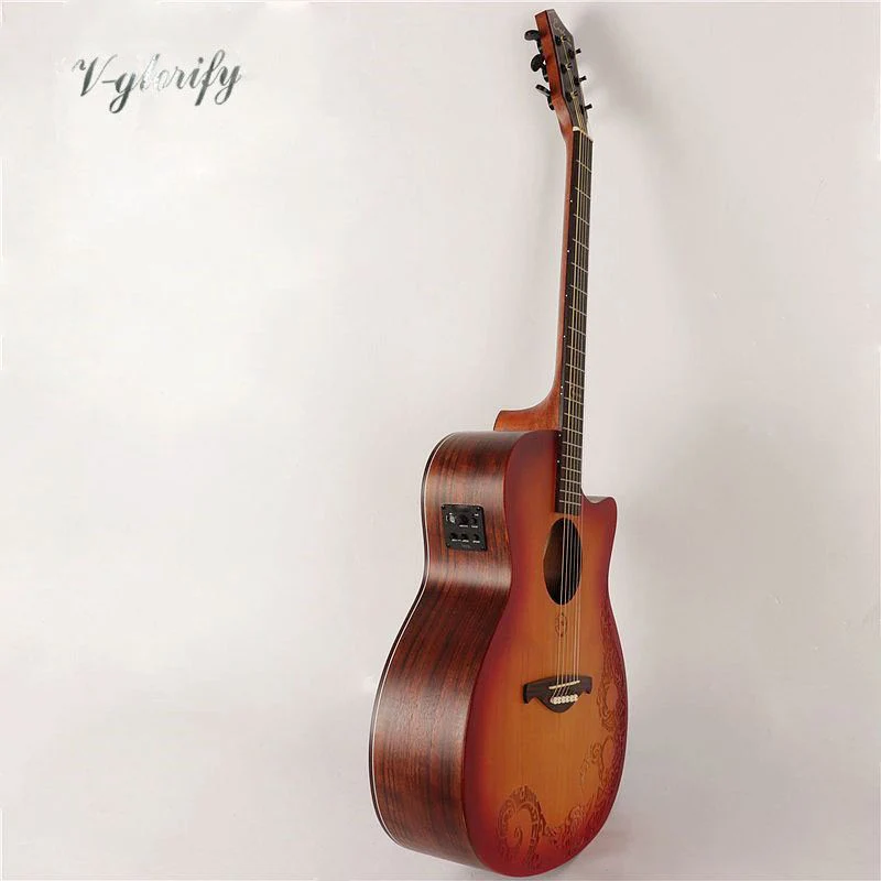 Red cedar top профессиональная модель luna акустическая гитара с электрическим