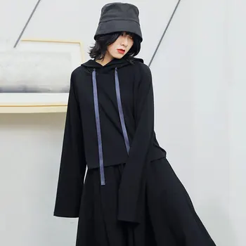 

Korea Drawstring Women Hoodies 2020 Spring Elegant Small Fresh Pleated Vintage Tassel Small Fresh Minority Hoodies DMY2909