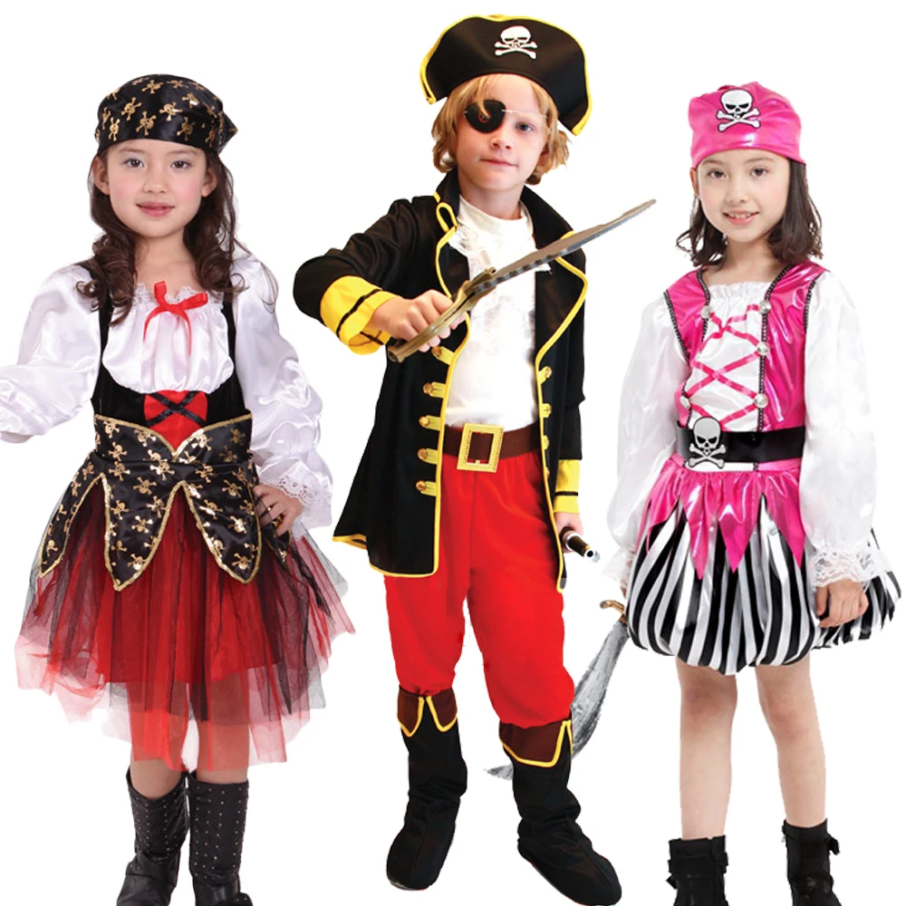 Boys Girls Kids Pirate Captain Party Dress Up Fancy Dress Costume Outfit 4-12yrs