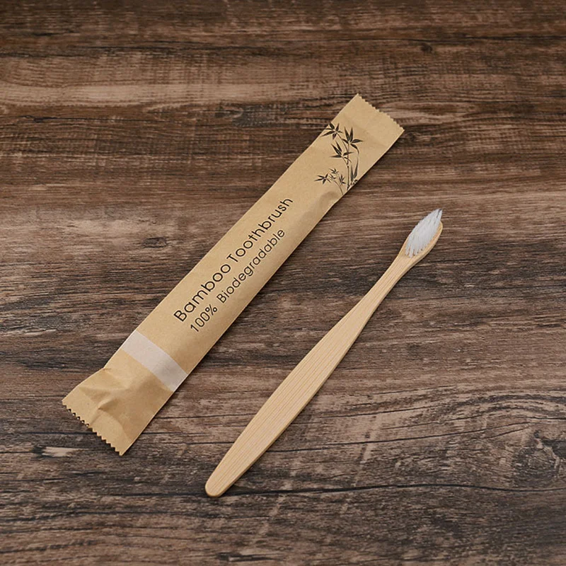 50/100Pcs Eco Friendly Bamboo Resuable Toothbrushes Portable Adult Wooden Soft Tooth Brush Customized Laser Engraving Logo