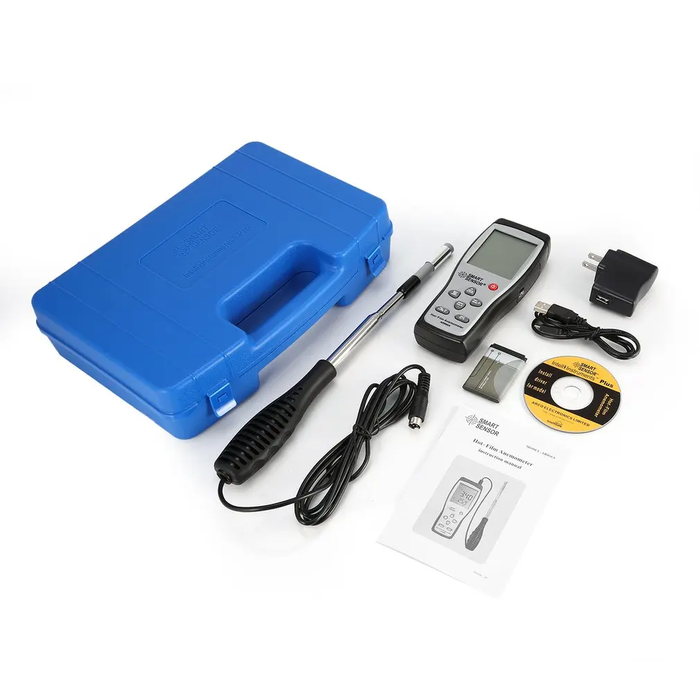 

New Arrive SMART SENSOR AR866 Digital Hot-film Thermal Anemometer Air/Wind Speed Meter 0.3~30m/s Anemometro Measuring Instrument