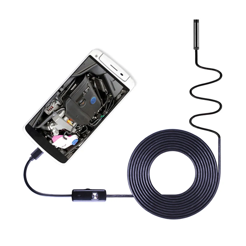 PC Android Endoscope HD720P 8mm Lens 6LED 1m/1.5m/2m/3.5m/5m/10m Cable Waterproof Inspection Borescope for Phone | Безопасность и