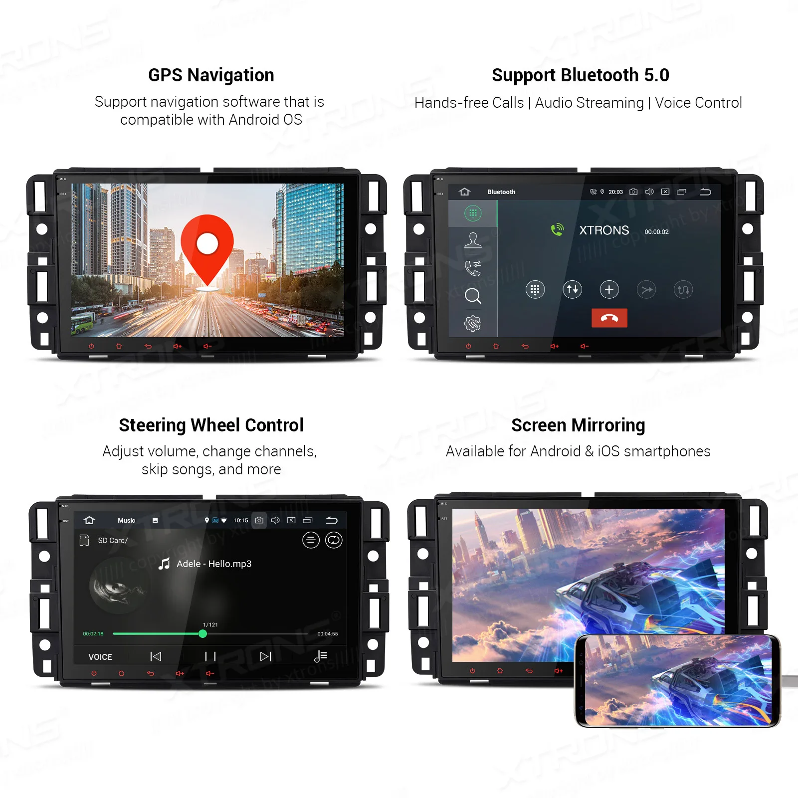 XTRONS " Android 9,0 8-ядерный 4G 64G автомобильный стерео Мультимедийный gps система для Chevrolet Buick Enclave для GMC Для HUMMER NO DVD