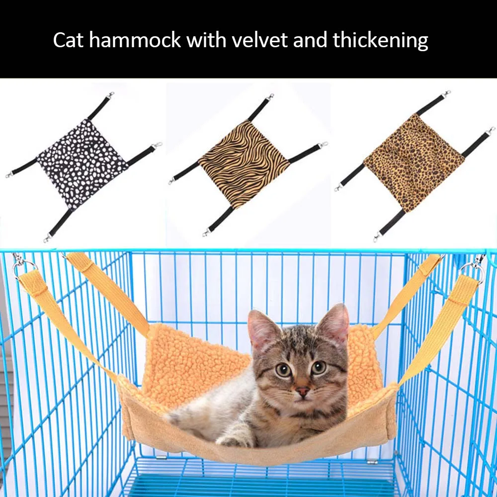 

4 Colors Warm Hanging Cat Bed Mat Soft Cat Hammock Winter Hammock Pet Kitten Cage Bed Cover Cushion Fast Shipping 4