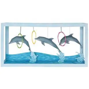 

Dolphin Show 3D Paper Model DIY Cartoon Animal Aquarium Paper Model Handmade Origami Three-dimensional Children Educational Toys