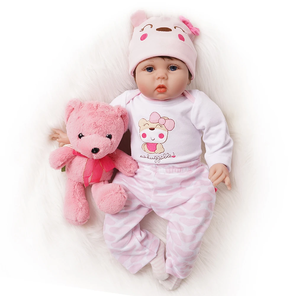 55 см Reborn Baby Doll 2 наряды Новорожденные реалистичные игрушки для девочек силиконовые виниловые хлопковые тела