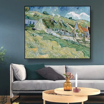 

Canvas Art Oil Painting《Country cottage》Van Gogh Famous Art Poster Wall Decor Modern Home Decoration For Living room Office