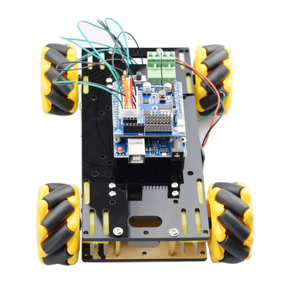 Mini RC Mecanum Wheel Omni Robot Car Chassis Kit with TT Motor for Arduino Raspberry Pi Mixly Scratch Program STEM Toy