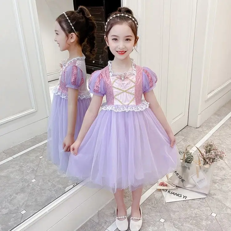 Новое длинное платье принцессы Disney для танцев софии девочек Le Pei Girl выступлений