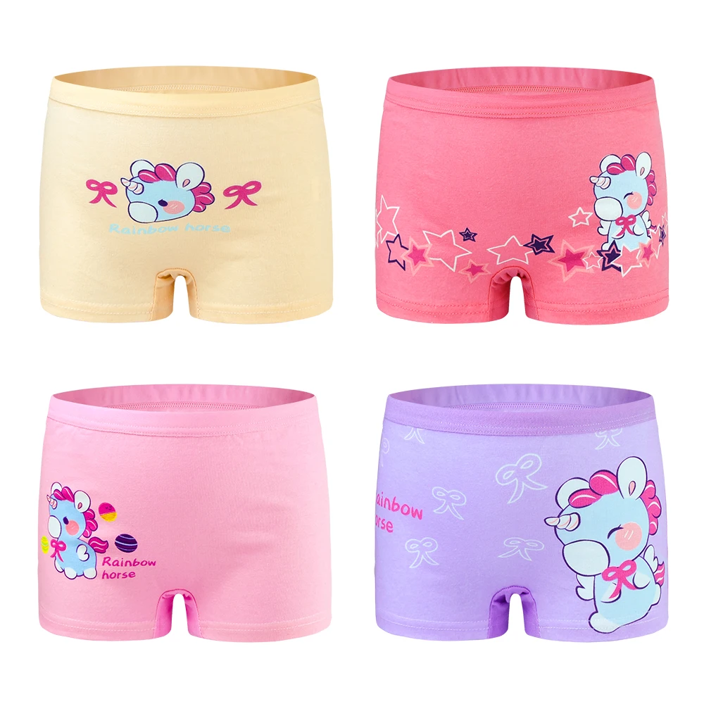 4 unids/lote Niños Niñas Ropa interior Niño suave de alta calidad de algodón suave de las bragas transpirable para 2-12Y niños Boxer Briefs