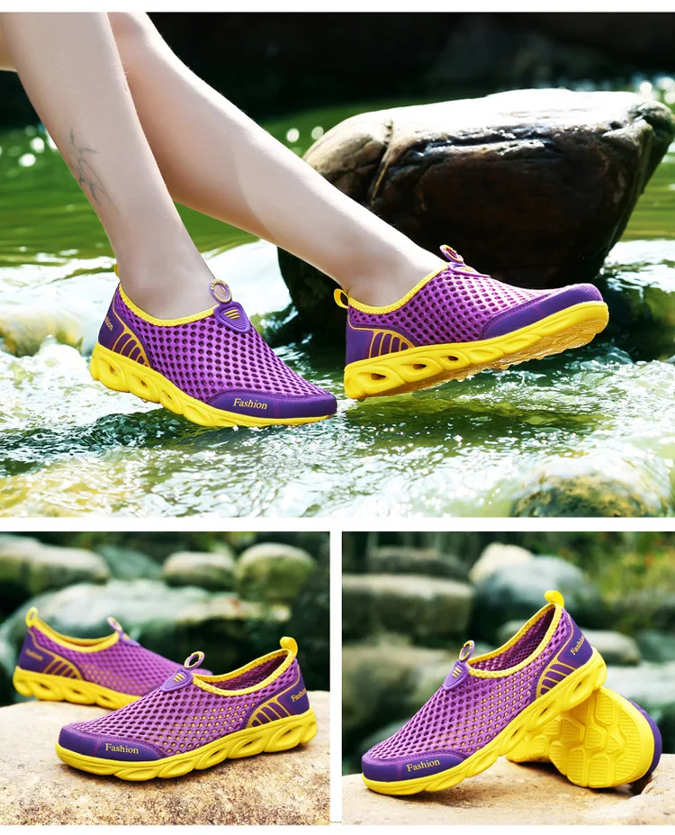 WIENJEE Summer Women Casual Shoes Slip-On Flats Female Breathable Zapatillas Water Sneakers Women Shoes Zapatillas Mujer