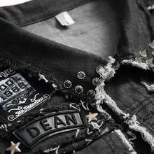 Мужской жилет, весна, стиль, мужской жилет, промышленная Вышивка, джинсовый жилет, мужской, настраиваемый