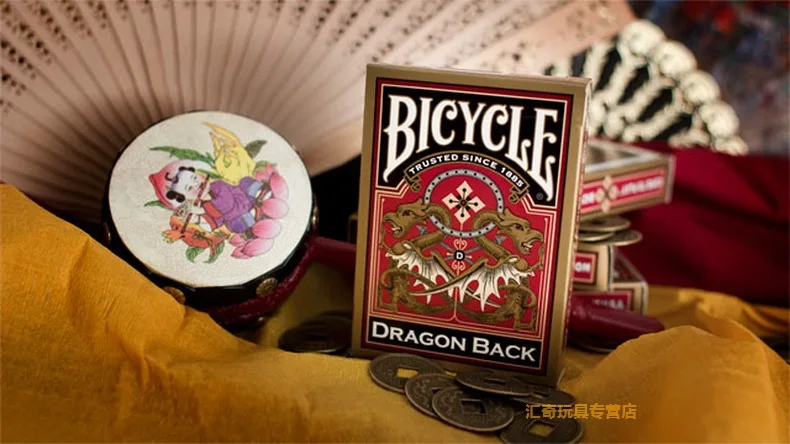 Американский импортный велосипед, золотой двойной китайский драконы, задний велосипед, золотой играющий дракон, карточный велосипед, бренд