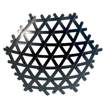 

36 X 10cm Creative Nordic Wrought Iron Fruit Basket Simple Drain Hollow Snack Storage Tray - Coffee