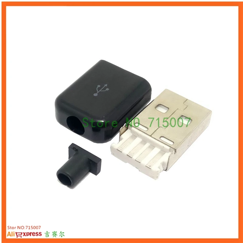 DIY USB 2,0 кабель Запчасти Разъем и в виде ракушки Тип мужской 4 Pin адаптер спаяное гнездо Тип Пластик оболочки