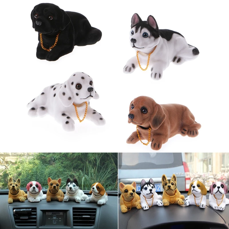 Орнамент для украшения автомобиля, качающая голова, собака, кукла, милая голова, авто интерьер, Хаски, пятнистая собака, милая декоративная собака, смола, ворс