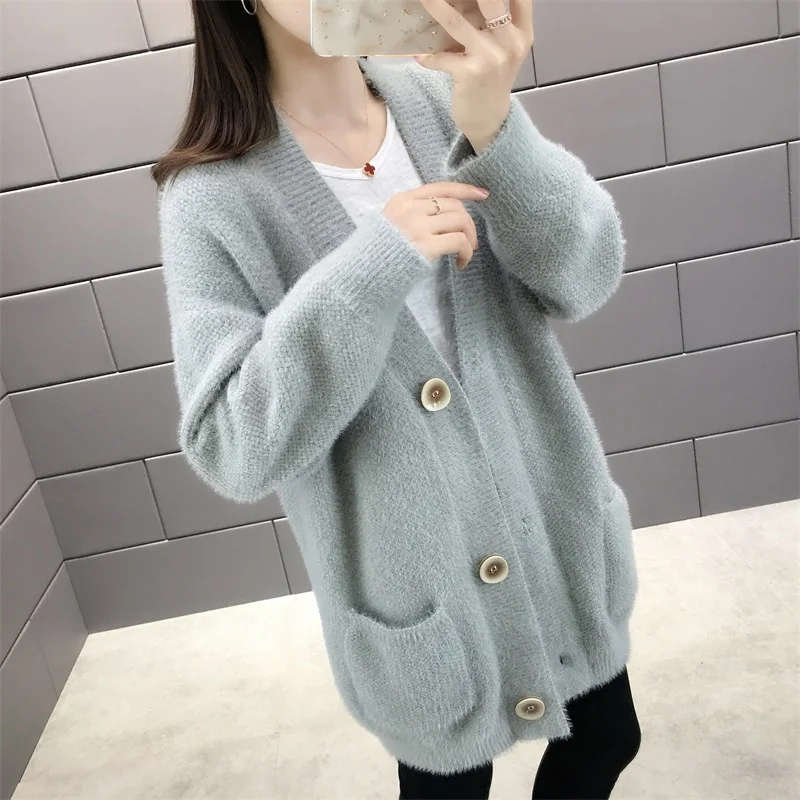 Blusas De Inverno Feminina, новинка 9270, зимний длинный вязаный кардиган с карманами, 66-1/F, 11 ряд, 5 полок - Цвет: see chart