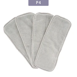 Elinfant Super Absorbent Gray Microfiber Cloth Diaper Inserts, 3-Layer - Pack of 4/8/10 - 35x13.5cm (SMT067-P4)