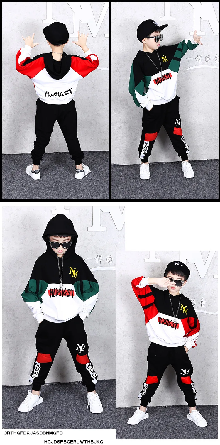 New Spring Autumn Children Clothing Boys Letter Casual Sports T-shirt Pants 2pcs/Set Infant Outfit Kids Clothes Suit Tracksuits