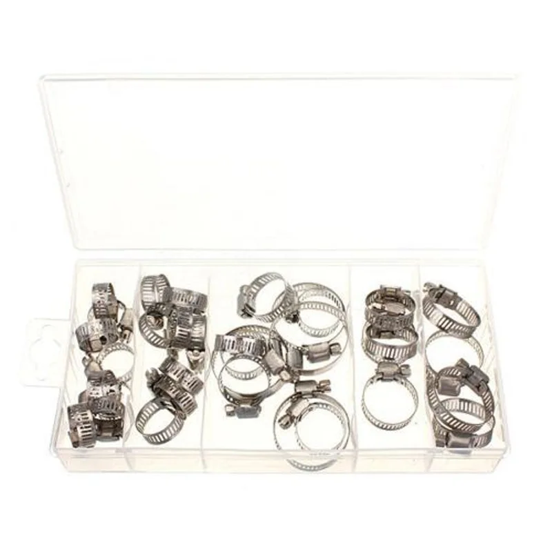 34 шт. ассорти нержавеющая сталь хомут для шланга+ Драйвер юбилейный зажим стиль набор инструментов