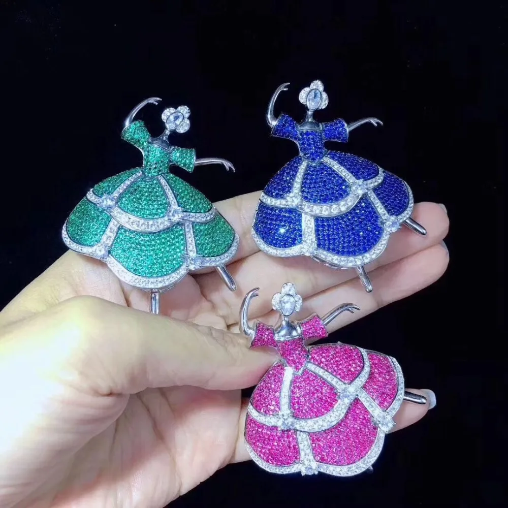 High-grade Dancing Beauty Brooch Pin Garment Accessories Birthday Gift brooches for women rhinestone brooch | Украшения и