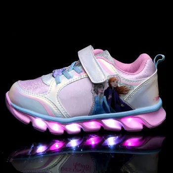 

New Children Shoes Girls Sneakers Elsa Anna Princess Kids Shoes Fashion Casual Sport Running Leather Shoes for girls toddler
