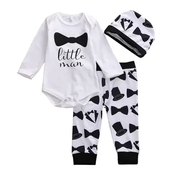 

Warm Soft Long Sleeves Outfits Sets Personality Printing Round Collar Tops Comfort Soft Cartoon Letters Pants Hat