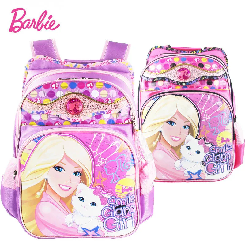 

Barbie School Bag Young STUDENT'S Women's 1-4 Grade Spine-Burden Relieving CHILDREN'S School Bags Cartoon Cute Backpack New Styl