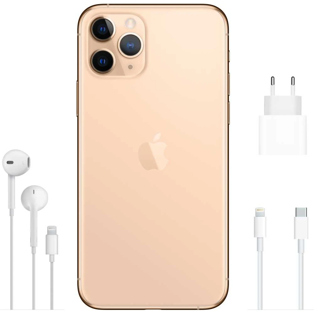 Смартфон Apple iPhone 11 Pro MWC52RU/A 64Gb золотистый 3G 4G 1Sim 5.8" OLED 1125x2436 iOS 13 12Mpix