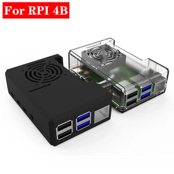 

Newest ABS Case Box for Raspberry Pi 4 Plastic Shell Black Transparent Enclosure Cooling Fan Cooler for Raspberry Pi 4 Model B