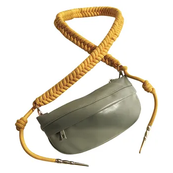 

Fashion Women Zipper Leather Weaved Chain Shoulder Bags Crossbody Bag Chest Bags Fanny pack for women Waist pouch#35