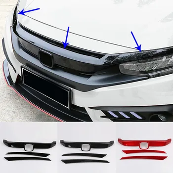 

Car Trim Front Logo Mark Decorative Mark Grid Grill Grille Racing Frame Sticker For Honda Civic 10th Sedan 2019 2020 2021