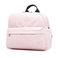 Soboba Fashionable Plaid Pink Diaper Bag for Mommies Large Capacity Well-Organized Space Maternity Backpack for Strollers 1