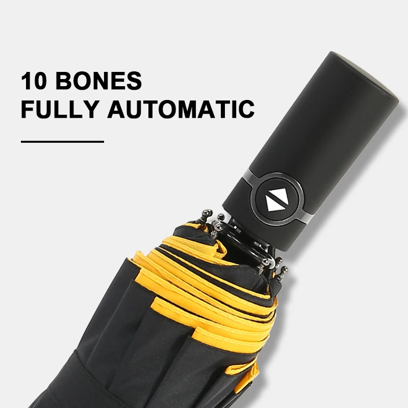 Double Automatic Folding Yellow Umbrella Female Male Ten Bone Car Luxury Large Business Umbrellas Men Rain Women Gift Parasol