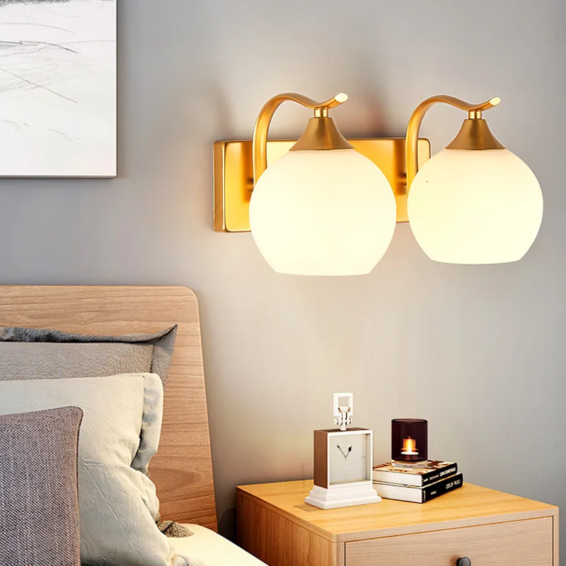 Post-modern glass LED wall light E27 Indoor lighting bedside lamp Nodic dining bedroom porch backgroud decorated AC85-265V | Освещение