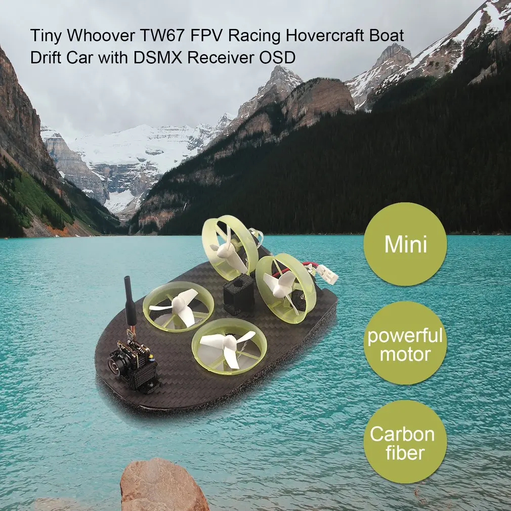 Миниатюрный whuver TW65 Мини FPV гоночный катер на воздушной подушке дрифтерная модель автомобиля со встроенным приемником Frsky OSD светодиодный DIY Racer