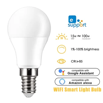 

WiFi Smart LED Light Bulb Work Google Assistant Voice Control APP Remote Control Dimmable Multiple-Color LED Bulb Smart Lights