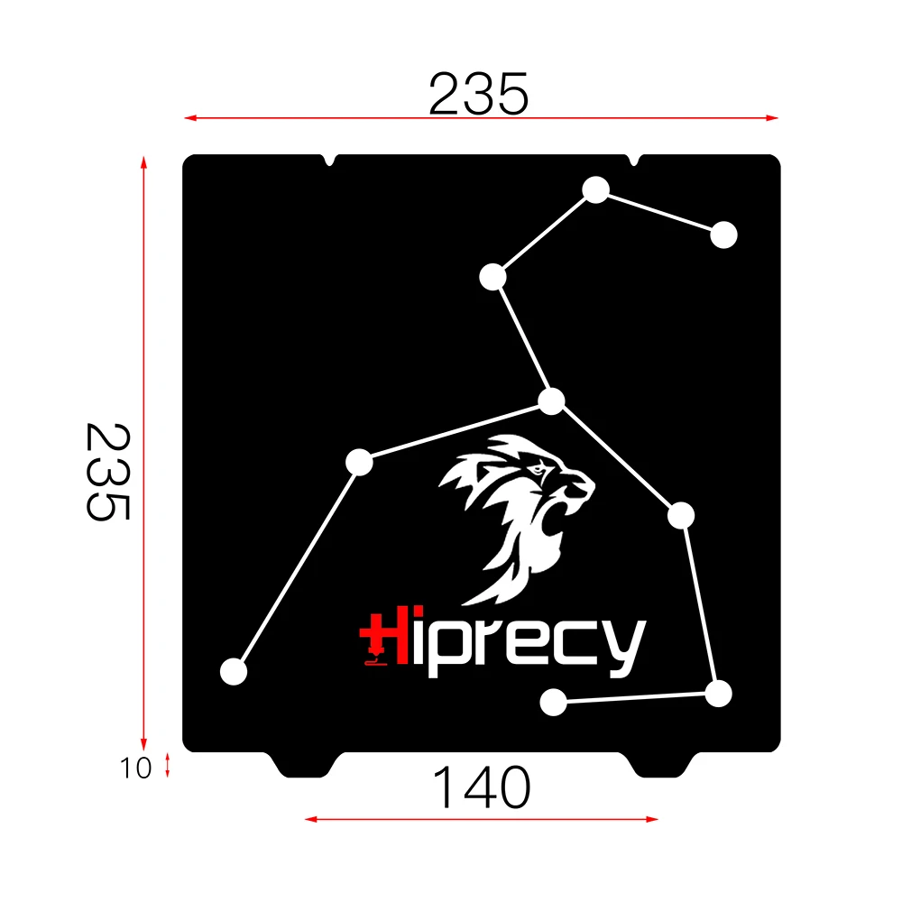 Hiprecy 3d принтер аксессуары 235x235 мм сборка поверхности Горячая кровать наклейка для платформы адаптирована для LEO