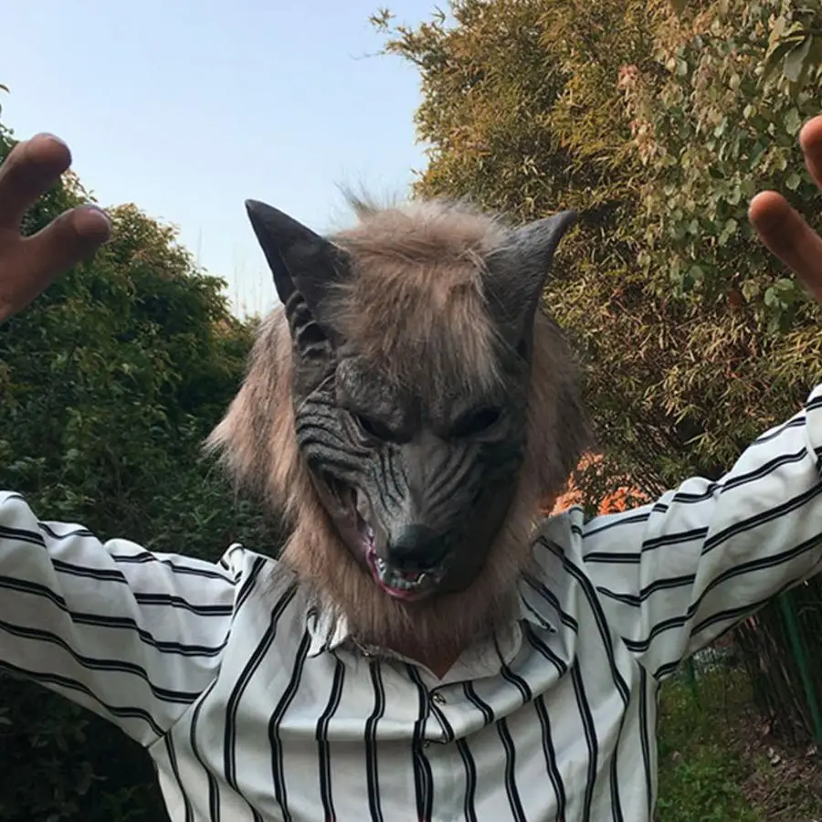 

Party Mask Halloween Werewolf Mask Horror Wolf Head Cover Halloween Dress Costume Party Decoration Face Mask