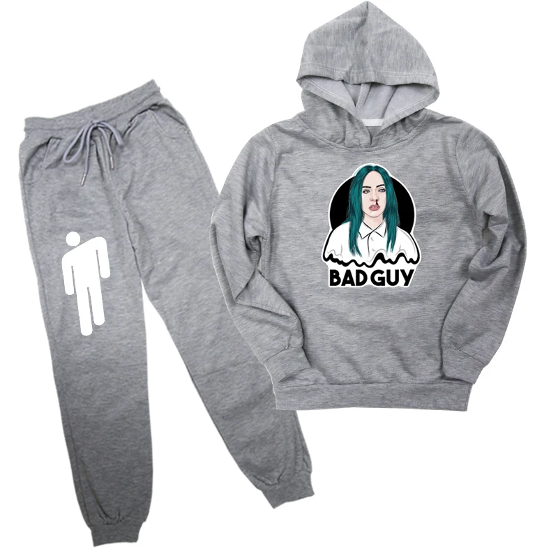 G8 Модный комплект одежды из 2 шт./компл. Billie Eilish спортивный костюм Для мужчин повседневные толстовки брюки Ropa Hombre Толстовки костюмы по доступной цене, повседневная одежда для подростков ткань - Цвет: G8