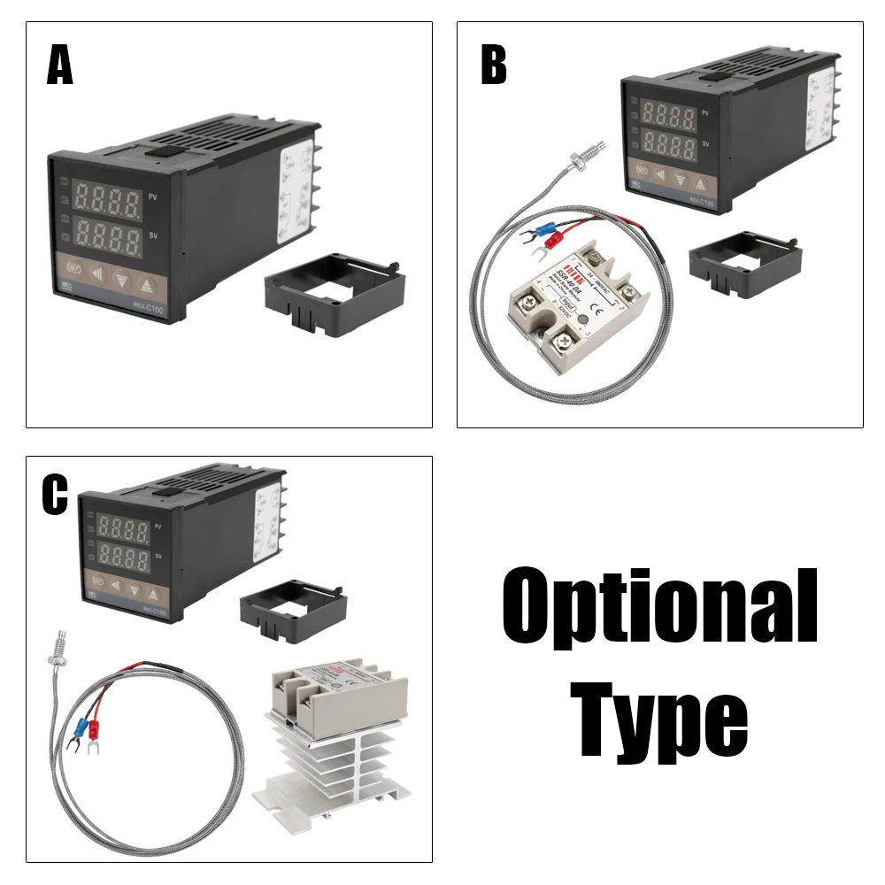 REX-C100 термопары SSR-40DA твердое реле программируемые термостаты двойной цифровой PID контроллер температуры термостат